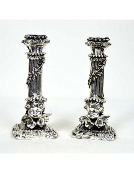 PAREJA DE CANDELABROS EN PLATA