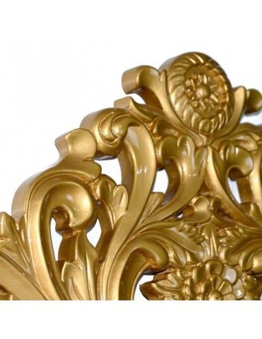 CONSOLA Y ESPEJO DE MADERA ORO ENVEJECIDO