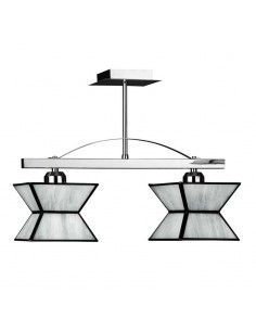 LAMPARA DE TECHO CRISTAL CROMO - MARRON