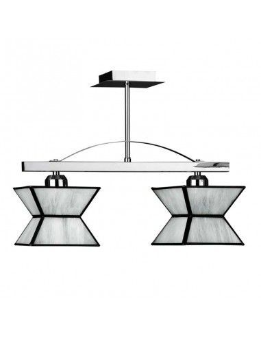 LAMPARA DE TECHO CRISTAL CROMO - MARRON
