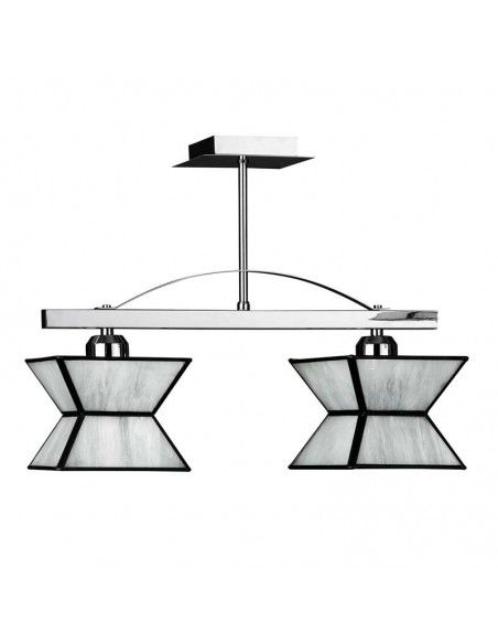 LAMPARA DE TECHO CRISTAL CROMO - MARRON