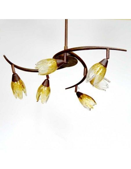 LAMPARA DE TECHO TULIPA AMBAR