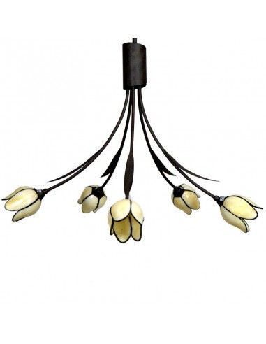 LAMPARA DE TECHO TIFFANY TULIPAN
