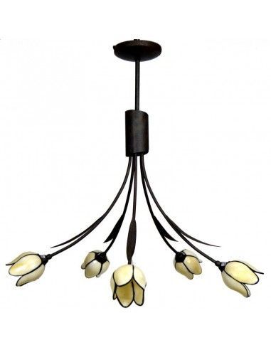 LAMPARA DE TECHO TIFFANY TULIPAN