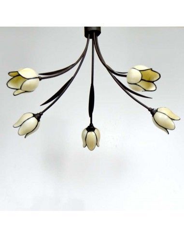 LAMPARA DE TECHO TIFFANY TULIPAN