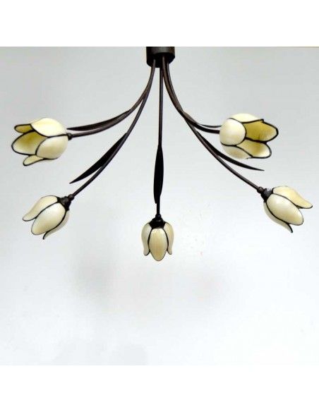LAMPARA DE TECHO TIFFANY TULIPAN