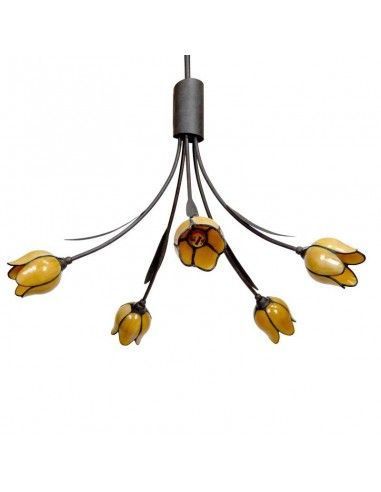 LAMPARA DE TECHO TIFFANY TULIPAN