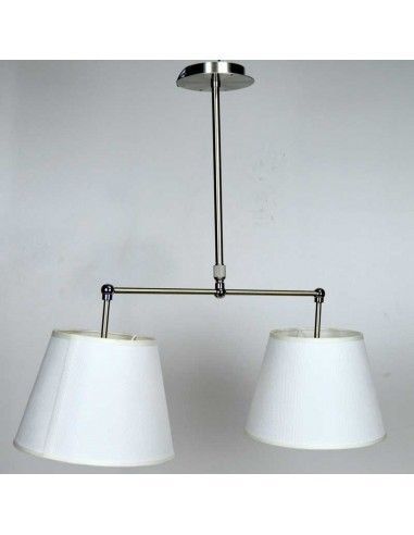LAMPARA DE TECHO DOS LUCES EN ACERO