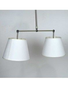LAMPARA DE TECHO DOS LUCES EN ACERO