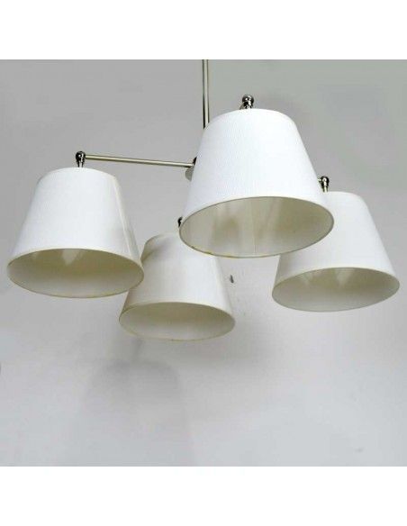 LAMPARA DE TECHO CUATRO LUCES EN ACERO