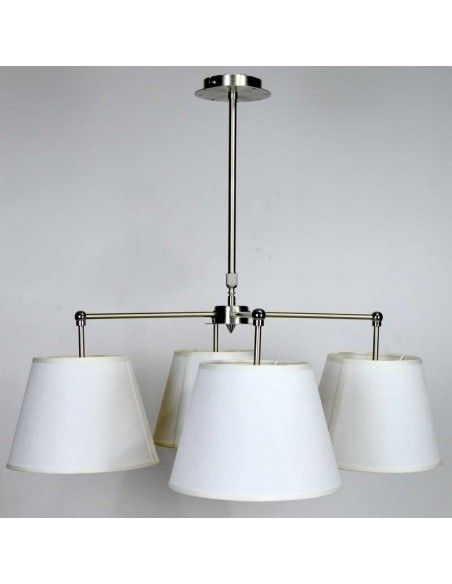LAMPARA DE TECHO CUATRO LUCES EN ACERO