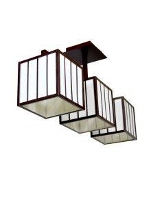 LAMPARAS DE TECHO MARRON Y BLANCO TRES LUC 2