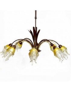 LAMPARA DE TECHO TULIPA FLOR AMBAR 2