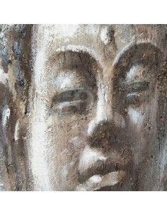 CUADRO LIENZO BUDA GRIS 2