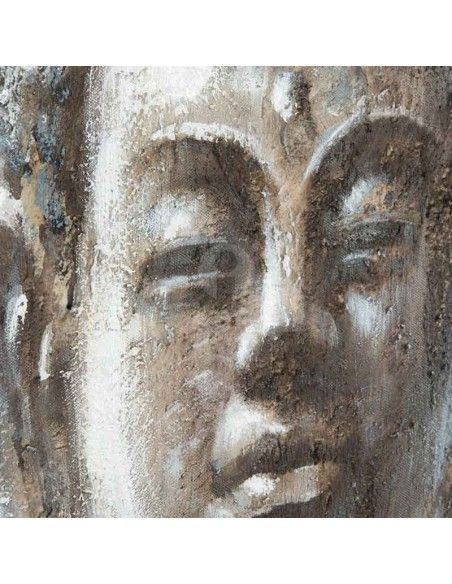 CUADRO LIENZO BUDA GRIS