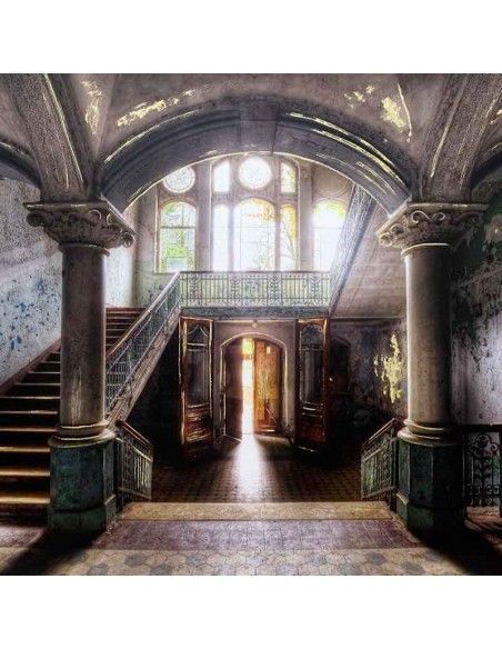 CUADRO CASA ANTIGUA DE CRISTAL TEMPLADO