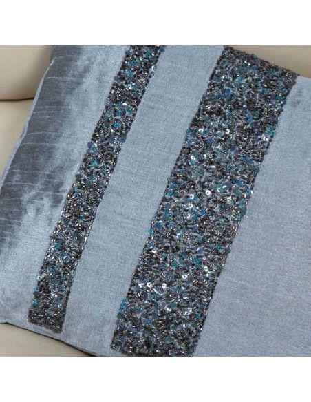 COJIN GRIS SEDA INDIA CON PEDRERIA