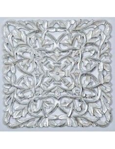 PLACA MADERA BLANCO - PLATA