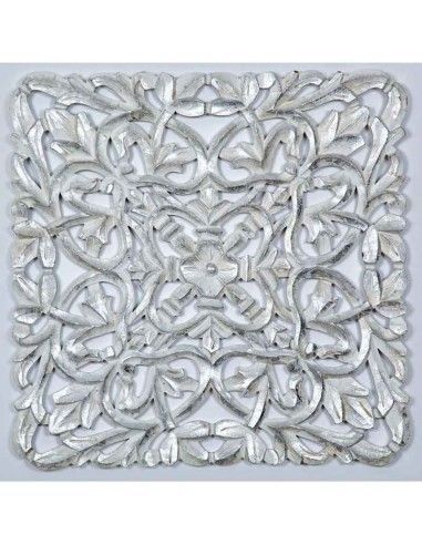 PLACA MADERA BLANCO - PLATA