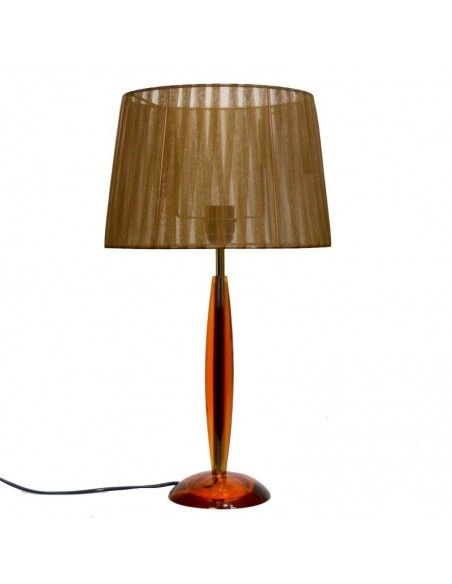 LAMPARA DE SOBREMESA PANTALLA MARRON