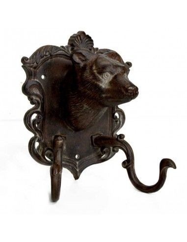 PERCHA CABEZA DE OSO DE FORJA