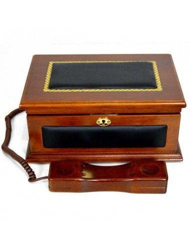 TELEFONO VINTAGE EN CAJA DE MADERA