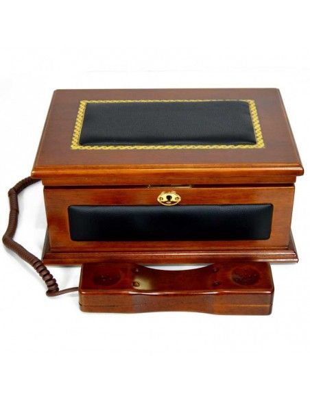 TELEFONO VINTAGE EN CAJA DE MADERA