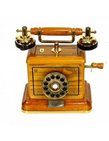 TELEFONO VINTAGE DE MADERA ROBLE