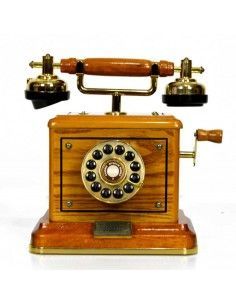 TELEFONO VINTAGE DE MADERA ROBLE