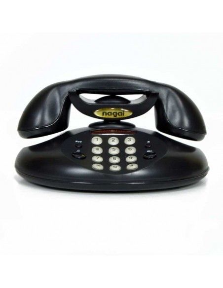 TELEFONO RETRO NEGRO OVALADO