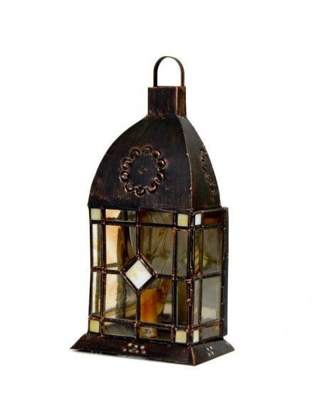 APLIQUE DE PARED OPALINA - COBRE CON FLOR