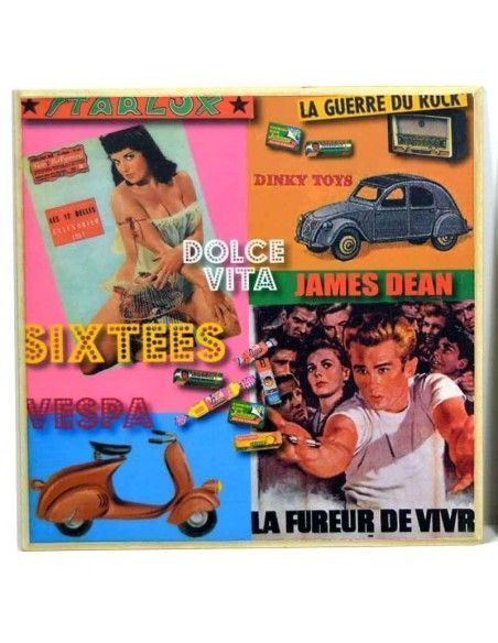 SET DOS CUADROS MODERNOS COLLAGE AMERICANO