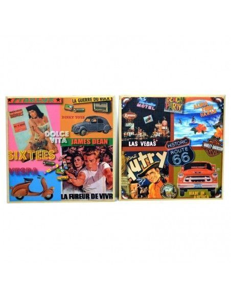 SET DOS CUADROS MODERNOS COLLAGE AMERICANO