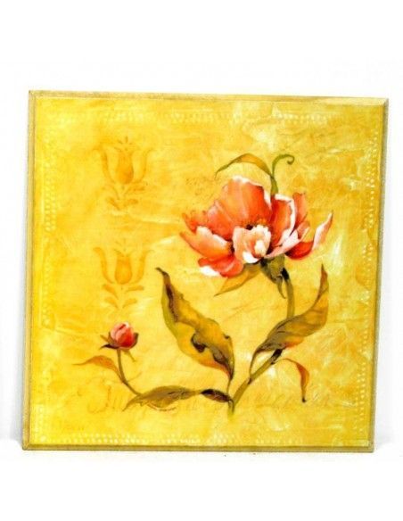 SET CUADROS CON FLORES ROSAS