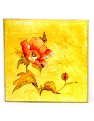 SET CUADROS CON FLORES ROSAS