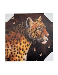CUADRO LEOPARDO SOBRE FONDO MARRON