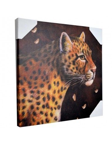 CUADRO LEOPARDO SOBRE FONDO MARRON
