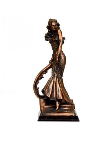 FIGURA DE MUJER EN RESINA COBRIZO
