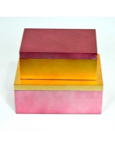 CAJA DE MADERA SET DE DOS ROSA