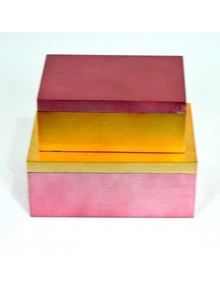 CAJA DE MADERA SET DE DOS ROSA