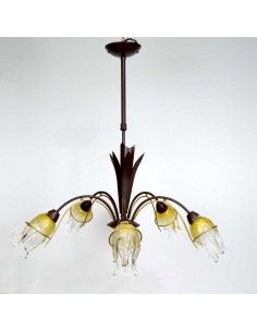 LAMPARA DE TECHO TULIPA FLOR AMBAR