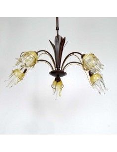 LAMPARA DE TECHO TULIPA FLOR AMBAR 2