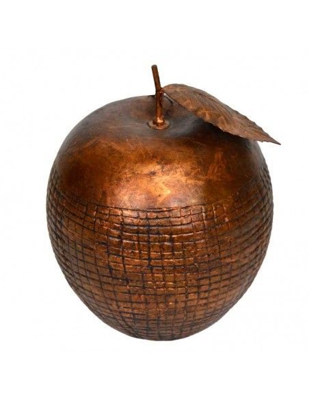 FIGURA DE MANZANA COLOR COBRE RELIEVE