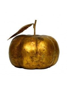 FIGURA DE CALABAZA COLOR ORO ENVEJECIDO