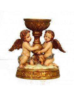 FIGURA DE ANGELITOS PORTAVELAS