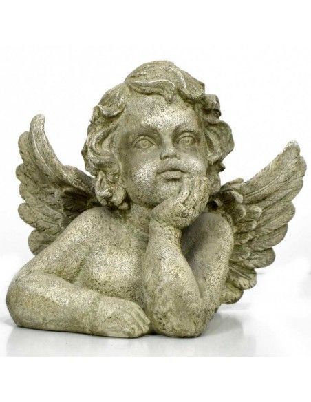 FIGURA DE ANGEL CON MANO EN LA BARBILLA