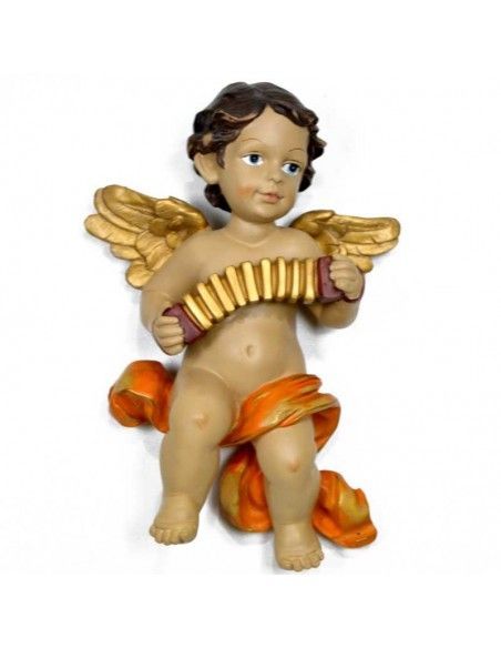 FIGURA DE ANGEL DE PARED CON TROMPETA