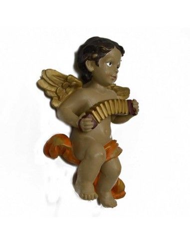 FIGURA DE ANGEL DE PARED CON TROMPETA