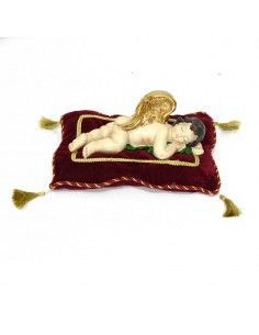 FIGURA DE ANGEL DORMIDO SOBRE COJIN