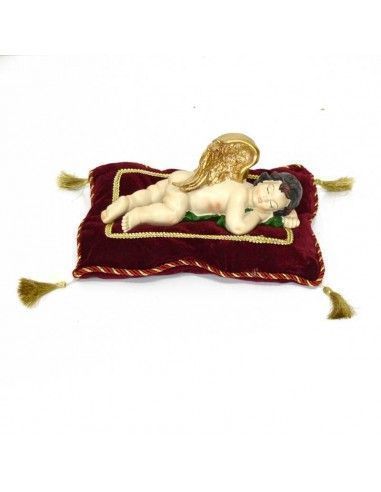 FIGURA DE ANGEL DORMIDO SOBRE COJIN